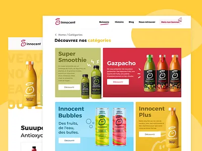 Innocent Website Redesign 🥤 creative design figma home innocent interface redesign smoothies web webdesign