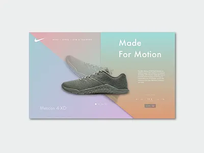 Nike Metcon Product Page company branding design fashion gradient minimal nike nike running product product page shoes shopping ui web