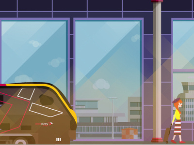 Airport Illustration airport illustration train vector