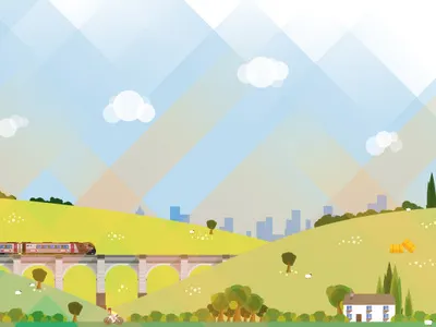 Countryside Illustration countryside illustration train vector