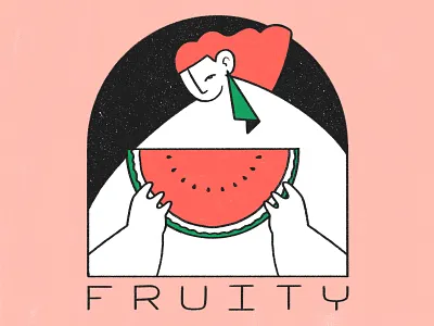 Fruity design digital digital art digital illustration drawing food illustration fruit fruit illustration fruit logo fruity illustration photoshop pink procreate app watermelon woman illustration woman portrait women