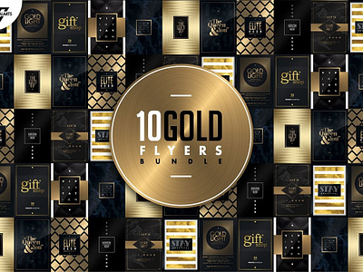 10 GOLD MINIMAL Flyer Templates bundle chic classy elegant flyer artwork flyer bundle flyer design flyer template flyer templates flyers gold golden minimal modern pack psd psd flyer shapes vip wg visualarts