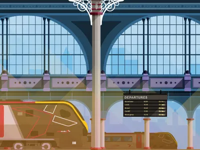 Train Station Illustration illustration train train station vector