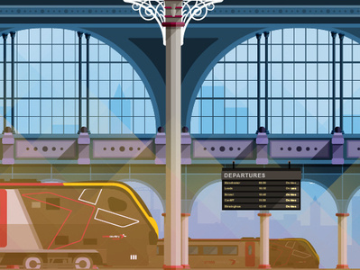 Train Station Illustration illustration train train station vector