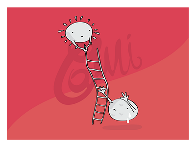 Hard meetings 2d book design character design help illustrator illustrazione kids luna sole vector vector art
