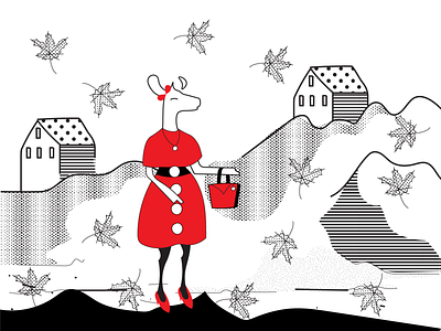 Taking A Long Walk art art collective black and white deer deer illustration design digital art digital illustration digital store ecommerce halx halx store illustration illustrationdaily mascot mascot character