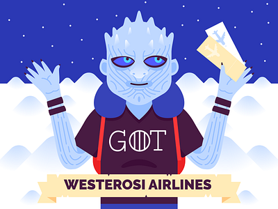 Traveling Night King airlines game of thrones got king night travel vector