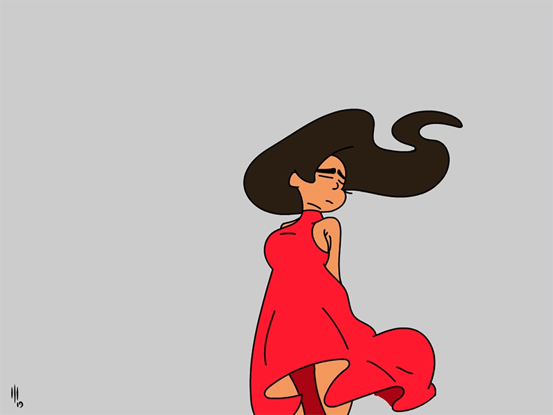 Windy hair animate animation character cute girl hair hairdresser motion traditional traditional animation wind
