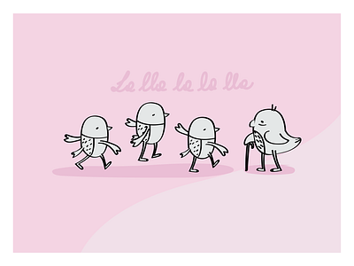 Nursery birds baby birds characters illustration illustrator kids rose vector art