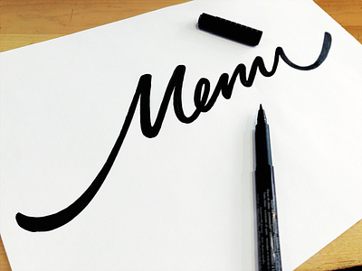 Menu brand branding brush calligraphy custom design flow graphic illustration illustrator lettering letters menu process script signature sketch type typography unique