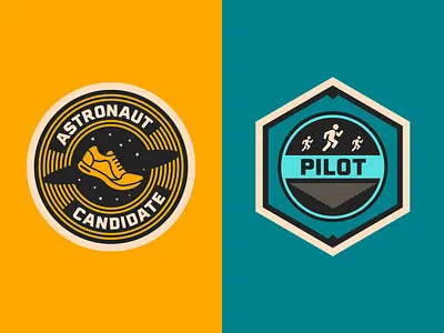 Race Through Space Badges activity astronaut badges nasa pilot run space steps walk