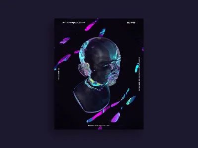 Voidbelow / Simulated 3d abstract black blue c4d cinema4d cyan design gradient head human illustration photoshop poster poster a day poster design voidbelow