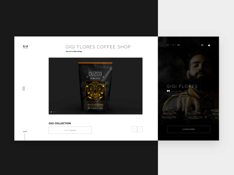 Coffee shot animation coffee design drinks food minimalism shop stores ui web web design