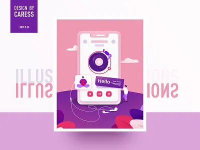 Music app illustration app illustration music ui