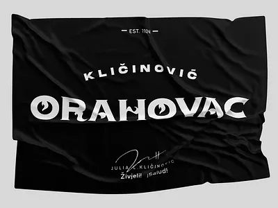 Flag Orahovac Wine argentina black branding buenos aires design flag flag design identity illustration logo logotype los caballos marca mark print type typography wordmark