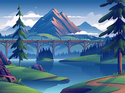 On The Road Again adventure brian edward miller illustration landscape mountains nature ocs orlin culture shop outdoors retro vintage