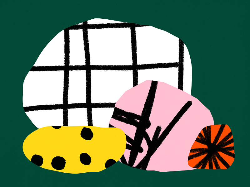 Stones black bold color design green illustration orange pattern pink shape shapes texture vector white yellow