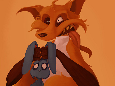 Fox arte bunny color digital digital art digitalart fox illustration zorro