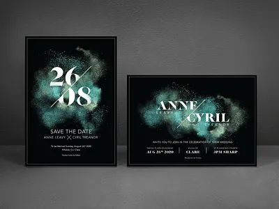 Glitter Bomb Wedding Stationary contemporary design digital art modern postcard print print design save the date typography wedding wedding invitation wedding stationary