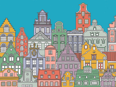 Skyline Charm architecture buildings colorful europe illustration illustration art ipad illustration pattern pattern art procreateapp skyline