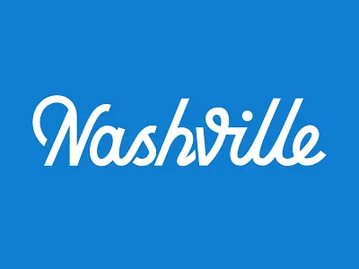 Nashville Vibe blue hand lettering nashville orange quiz script tennessee vibe