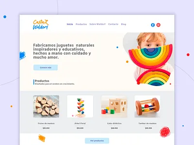 Casita Waldorf design desktop kids landing page user interface waldorf web design website
