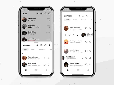 Telegram / Contacts app chat app clean design design ios messenger mobile app design telegram ui ui design ux ux design webdesign