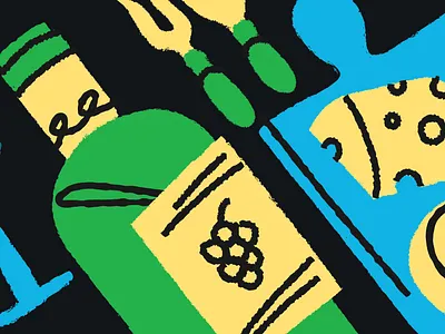 Wine and Cheese cheese food illustration texture wine