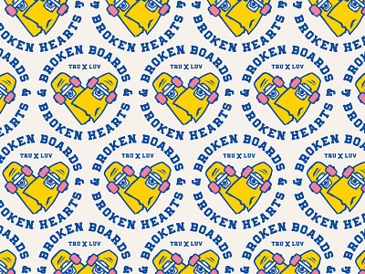 Broken Boards & Broken Hearts badge caribou creative illustration laura prpich logo skateboard vector vintage