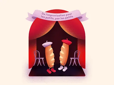 PetitProv baguette beret french improv io second city show poster