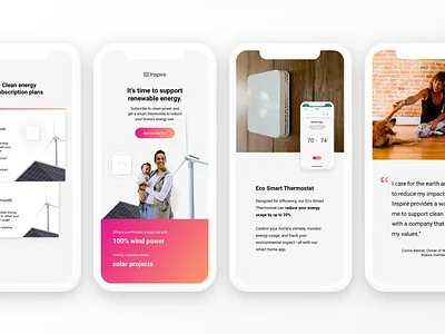 Landing Page: Mobile clean energy design mobile mobile website solar typography wind power