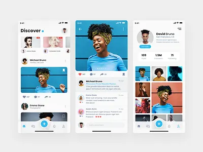 Social Media Ui Kit Demo app design free download freebie freebie xd social media ui