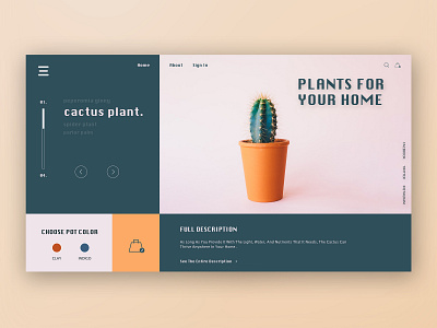 Plants For Your Home app branding clean design flat illustration landingpage minimal photoshop plants shopping typography ui web webdesign website