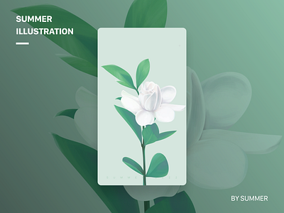 栀子花开 flower gardenia illustration summer