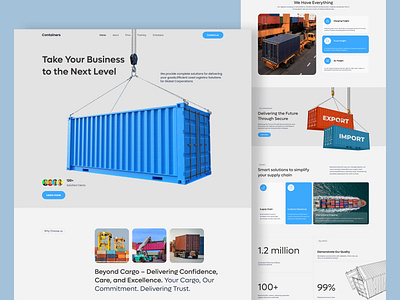 Logistics Website - Corporate Landing Page b2b business website cargo company figma firqah firqah lab international delivery landing page logistics logistics company logistics service management parcel shipment ui ux web design web interface design web ui design