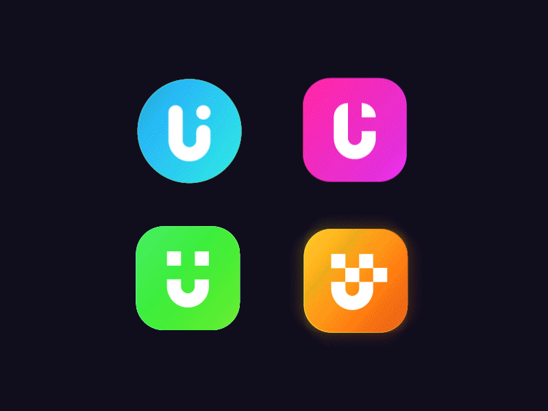 Logo01 Letter animation ae after effects animation brand design gif icon letter logo typography u ui