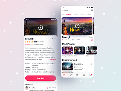 Entertainment App android app anupdeb applicaiton application design best shots clean design creative entertainment freelancer ios minimal apps mobile app mobile design movie app remort ui design uinugget uxui design