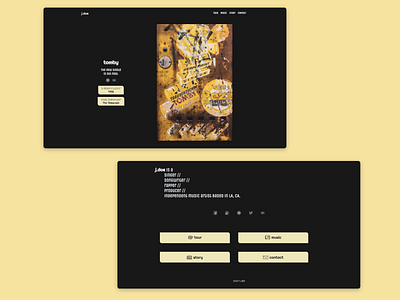 Music Artist clean dark design minimal ui ux web web design