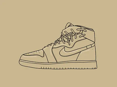 WMNS AIR JORDAN 1 REBEL adobe draw apple pencil drawing ipad sneaker illustration