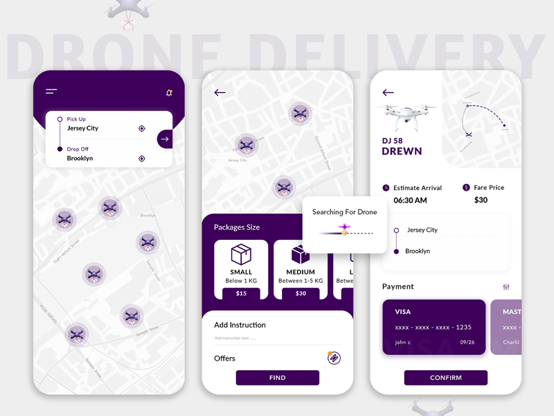 Drone Delievry App android app design animation design app app concept app design app development delivery app delivery service design designers drones iphone app design packages photoshop ui uidesign uiux ux ux design uxui