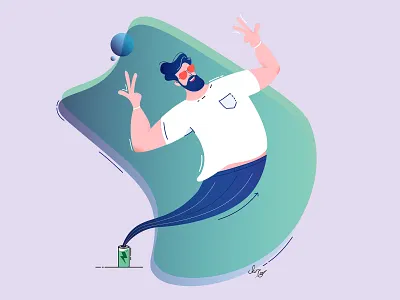 full charge character charge design energetic energy flat design human illustration illustrator iran minimal minimaldesign vector