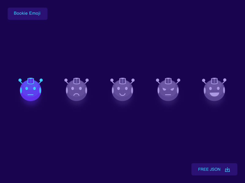 Bookie Emoji - Freebies 2d angry bot emoji freebies happy icons mascot reactions sad smile
