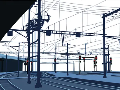 Lausanne-Gare architecture artwork design illustration urban art