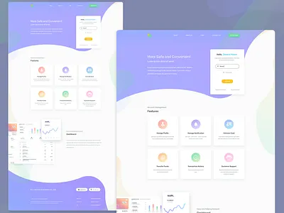 Login Landing Page app application finance flat gradient latest ui ux web