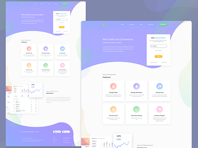 Login Landing Page app application finance flat gradient latest ui ux web