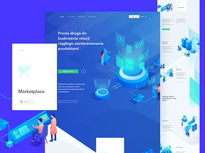 Budio (Design/Version B) construction construction market futuristic illustration landingpage long page tech technology ui