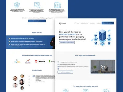 Landing Page for SQL Database Tuning Agency database landing page design landingpage sql startup ui design uiux uxdesign