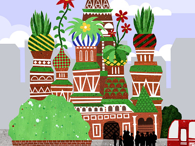 Green Moscow cathedral church green illustration illustration art illustration design illustrations moscow russia