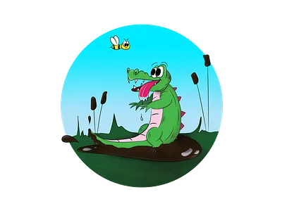 stupid crocodile illustration illustration art illustrator photoshop sketch