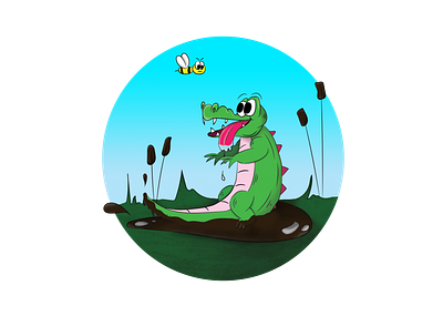 stupid crocodile illustration illustration art illustrator photoshop sketch